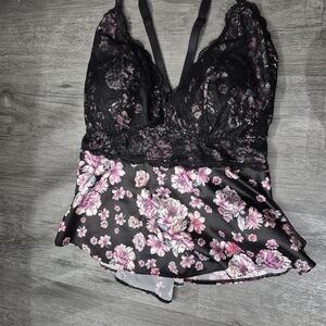 Torrid Black and Gray Floral Camisole